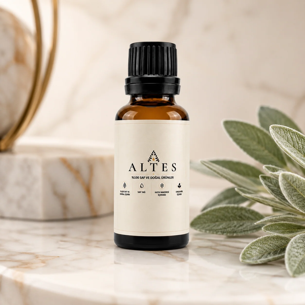 ALTES Adaçayı Uçucu Yağı 20 ml – %100 Saf ve Doğal - mermer zemin ürün görseli