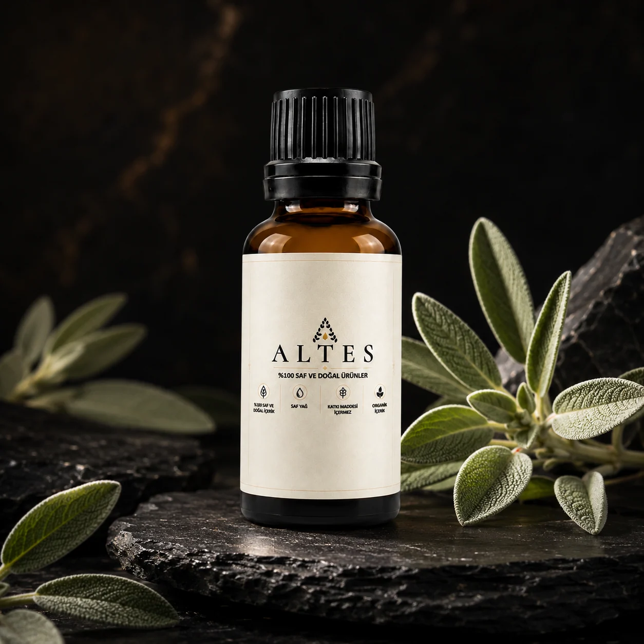 ALTES Adaçayı Uçucu Yağı 20 ml – %100 Saf ve Doğal - koyu lüks ürün görseli
