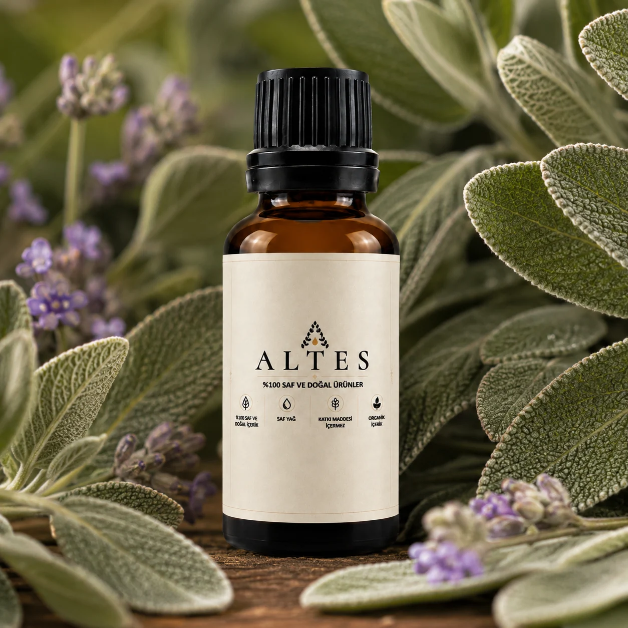 ALTES Adaçayı Uçucu Yağı 20 ml – %100 Saf ve Doğal - bitkisel yakın plan ürün görseli