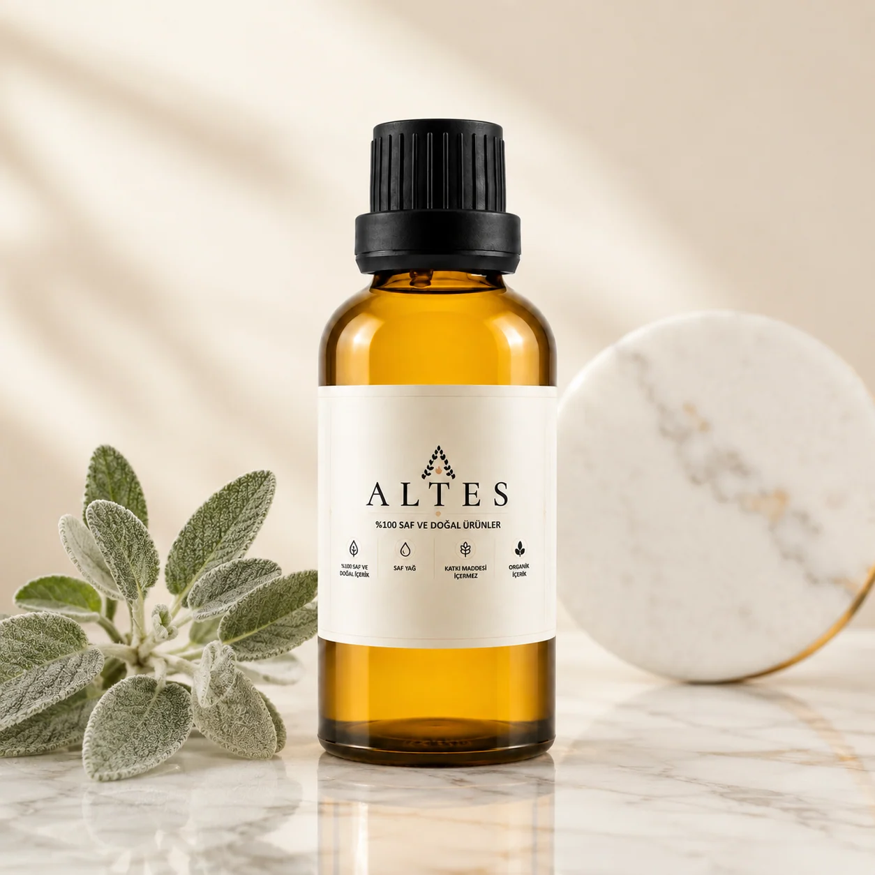 ALTES Adaçayı Uçucu Yağı 50 ml – %100 Saf ve Doğal - mermer zemin ürün görseli