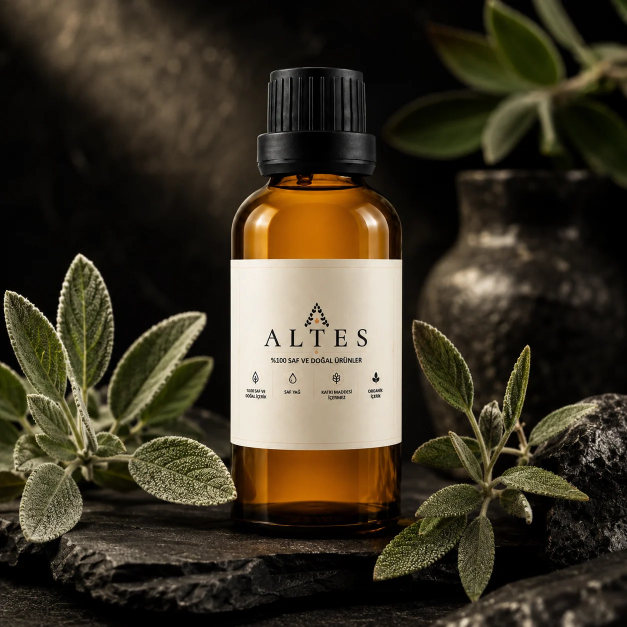 ALTES Adaçayı Uçucu Yağı 50 ml – %100 Saf ve Doğal - koyu lüks ürün görseli