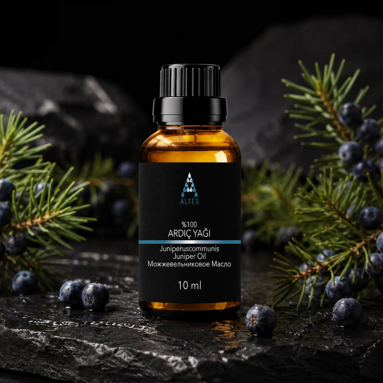 ALTES Ardıç Uçucu Yağı 10 ml – %100 Saf ve Doğal - koyu lüks ürün görseli