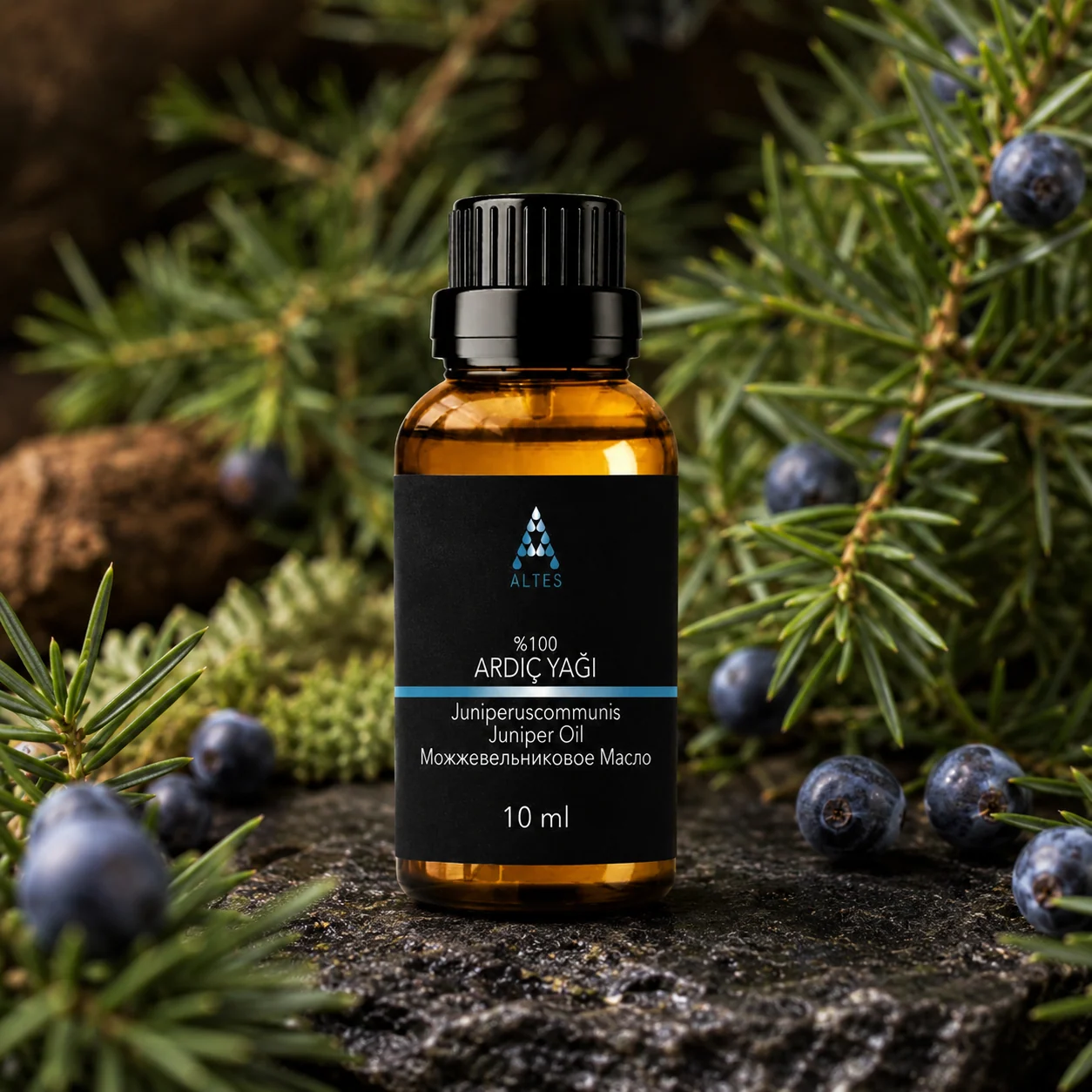 ALTES Ardıç Uçucu Yağı 10 ml – %100 Saf ve Doğal - bitkisel yakın plan ürün görseli
