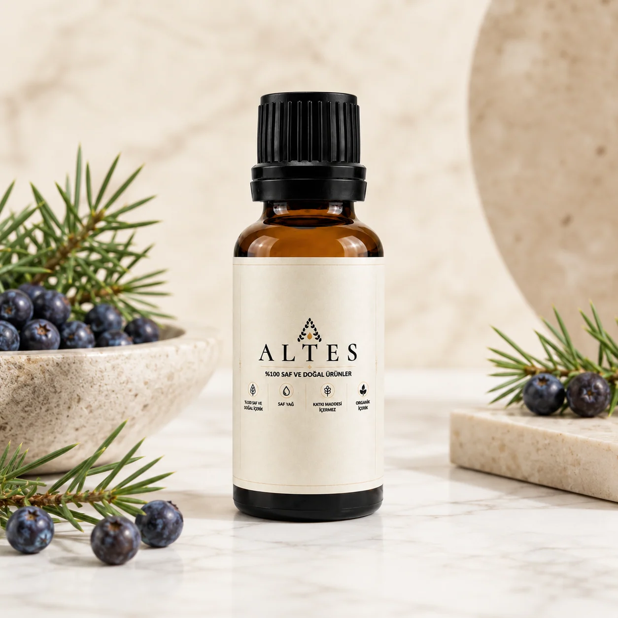 ALTES Ardıç Uçucu Yağı 20 ml – %100 Saf ve Doğal - mermer zemin ürün görseli