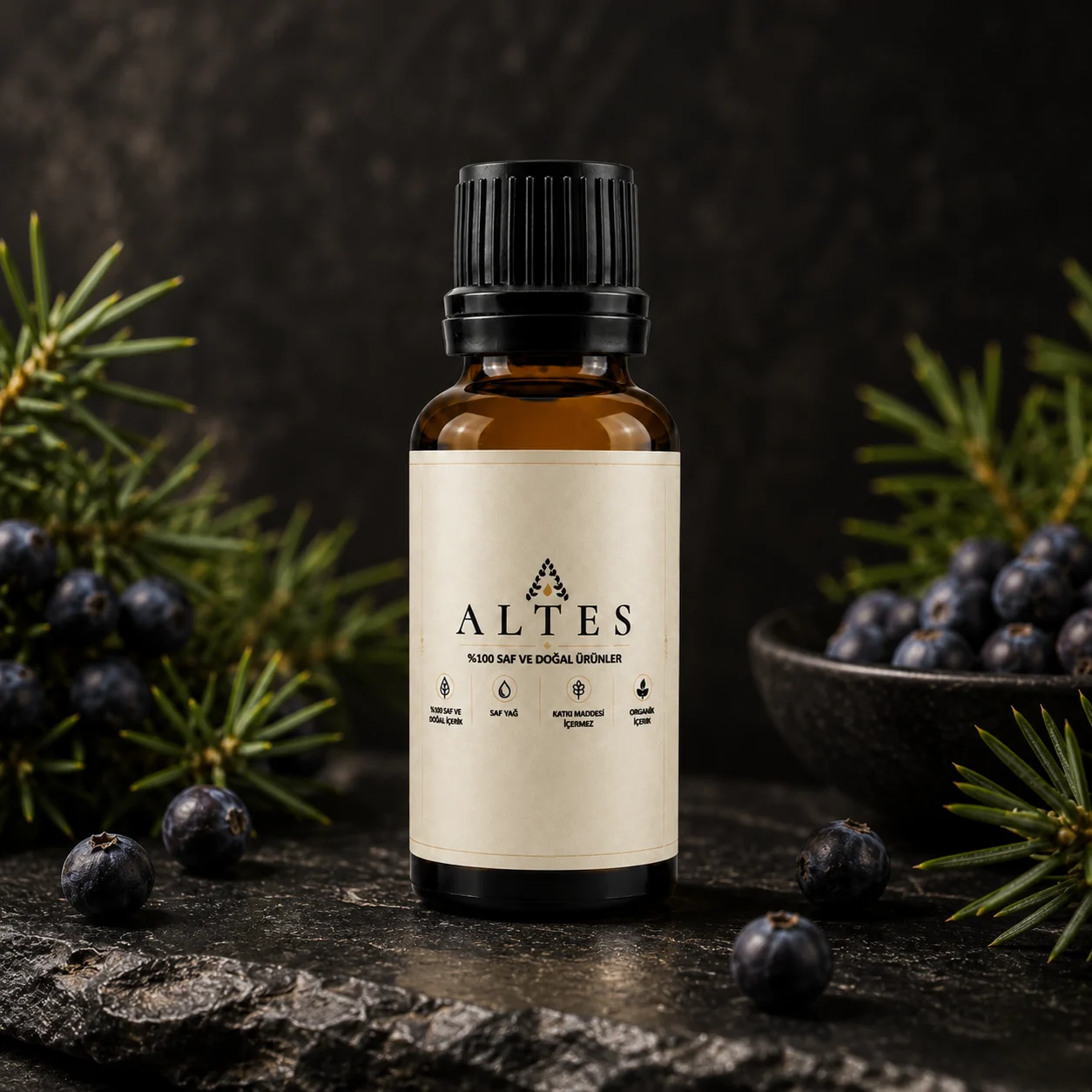 ALTES Ardıç Uçucu Yağı 20 ml – %100 Saf ve Doğal - koyu lüks ürün görseli