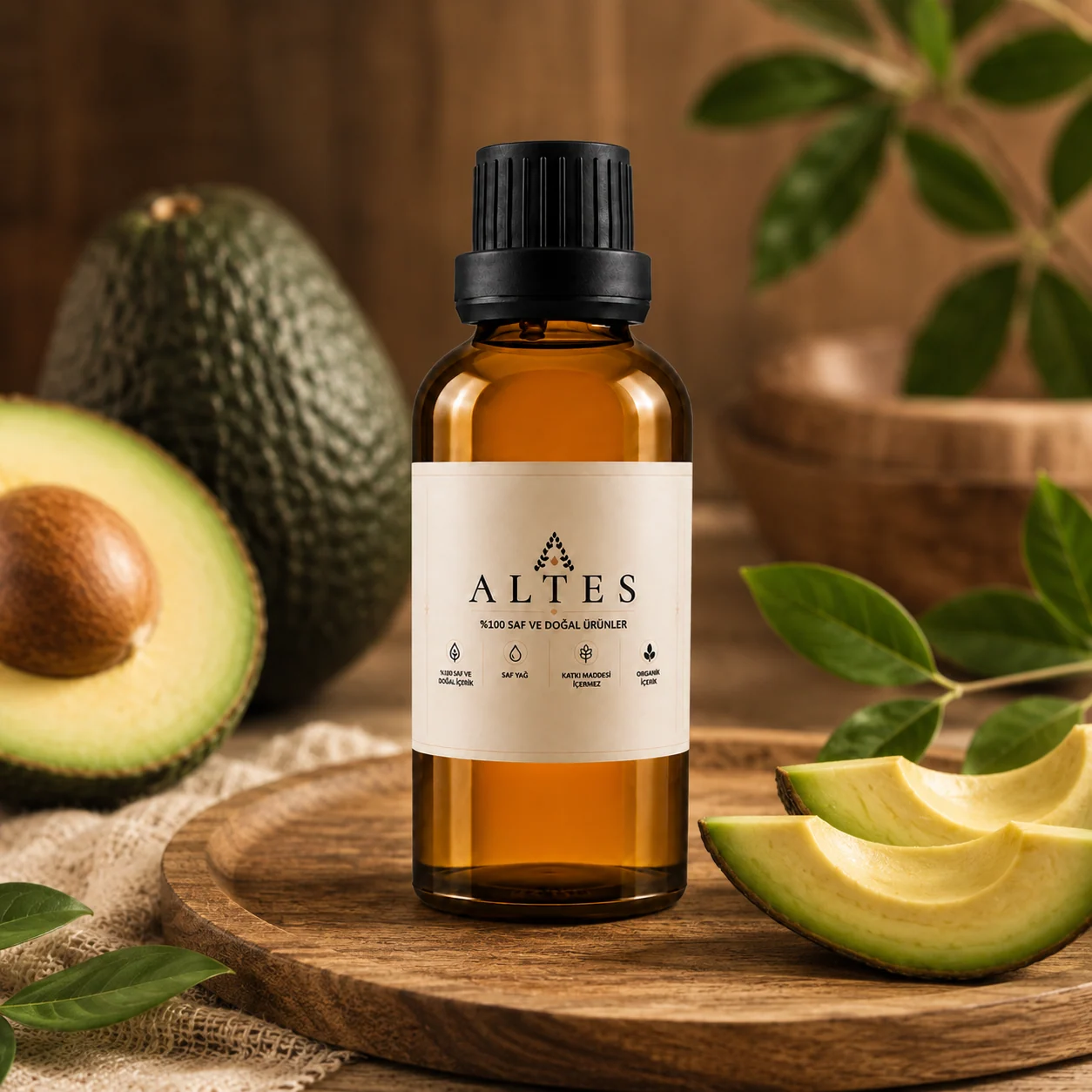 ALTES Avokado Yağı 100 ml – %100 Saf ve Doğal - ahşap zemin ürün görseli