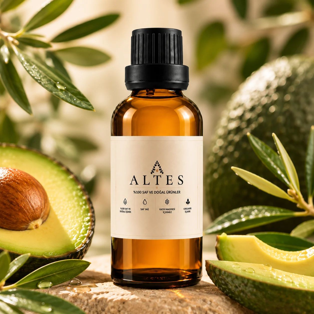 ALTES Avokado Yağı 100 ml – %100 Saf ve Doğal - bitkisel yakın plan ürün görseli