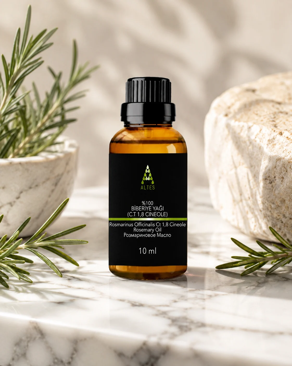 ALTES Biberiye Uçucu Yağı 10 ml – %100 Saf ve Doğal - mermer zemin ürün görseli