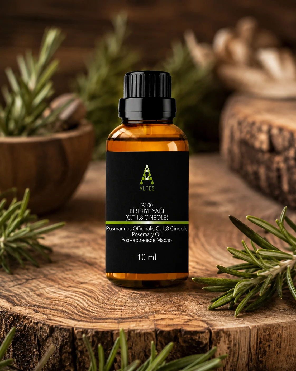 ALTES Biberiye Uçucu Yağı 10 ml – %100 Saf ve Doğal - ahşap zemin ürün görseli