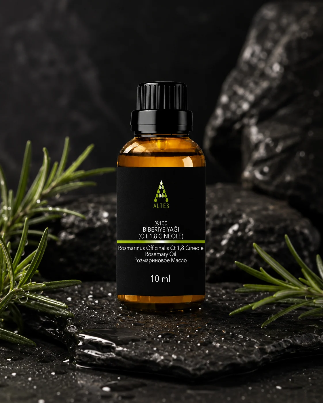 ALTES Biberiye Uçucu Yağı 10 ml – %100 Saf ve Doğal - siyah taş zemin ürün görseli