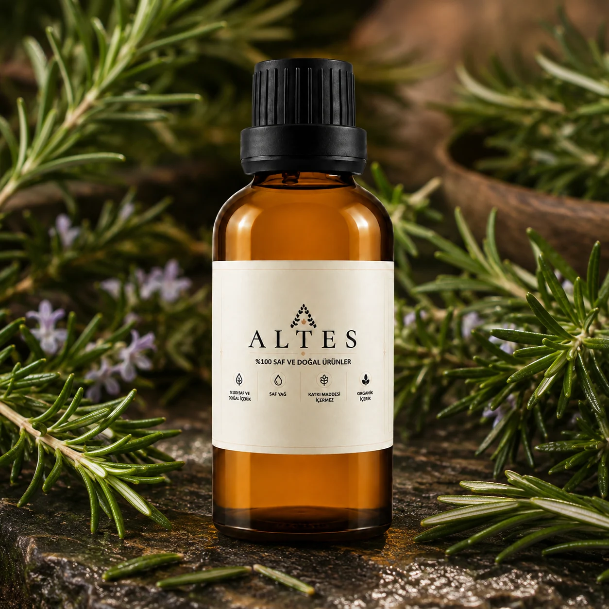ALTES Biberiye Uçucu Yağı 100 ml – %100 Saf ve Doğal - bitkisel yakın plan ürün görseli