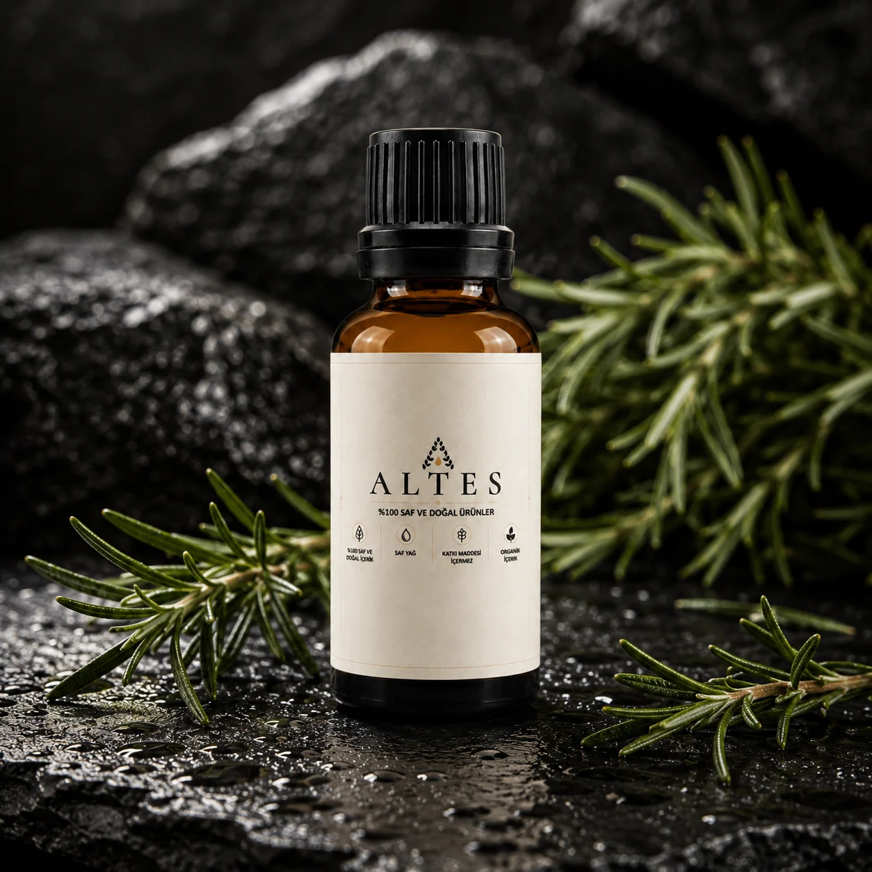 ALTES Biberiye Uçucu Yağı 20 ml – %100 Saf ve Doğal - siyah taş zemin ürün görseli