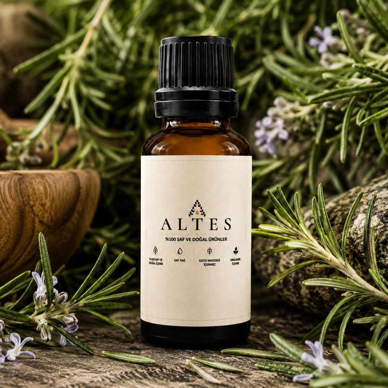 ALTES Biberiye Uçucu Yağı 20 ml – %100 Saf ve Doğal - bitkisel yakın plan ürün görseli