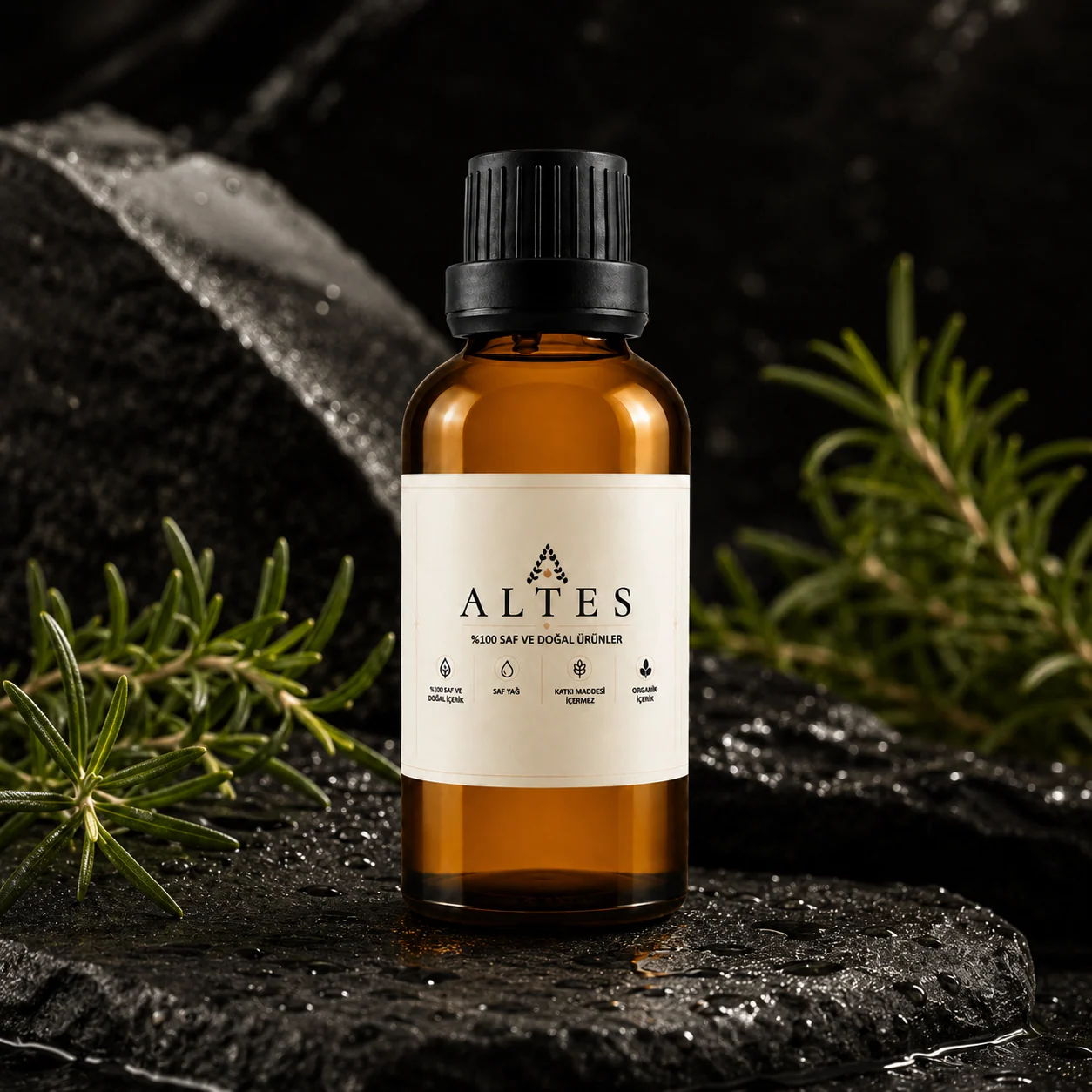 ALTES Biberiye Uçucu Yağı 50 ml – %100 Saf ve Doğal - siyah taş zemin ürün görseli