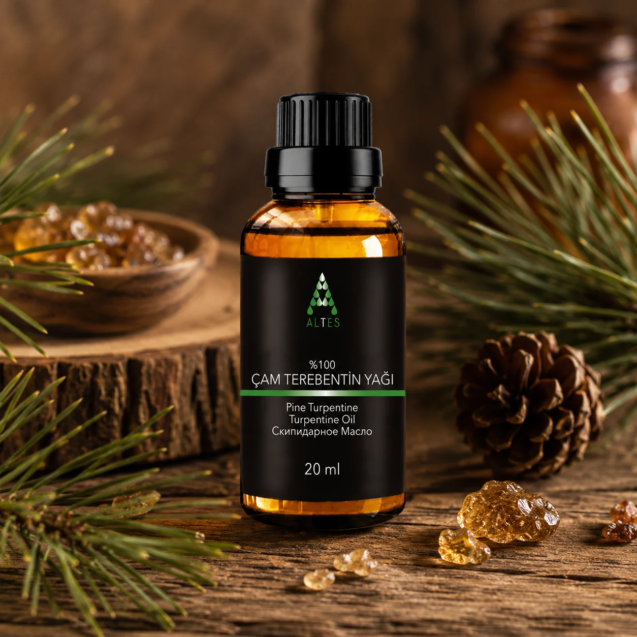 ALTES Çam Terebentin Yağı 20 ml – %100 Saf ve Doğal - ahşap zemin ürün görseli