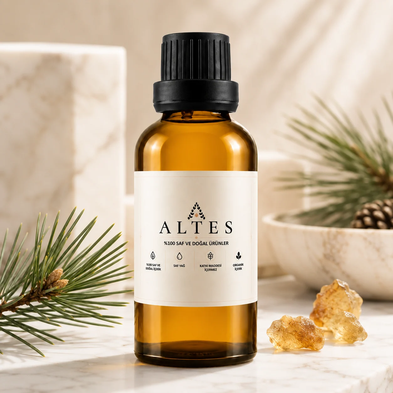 ALTES Çam Terebentin Yağı 50 ml – %100 Saf ve Doğal - mermer zemin ürün görseli