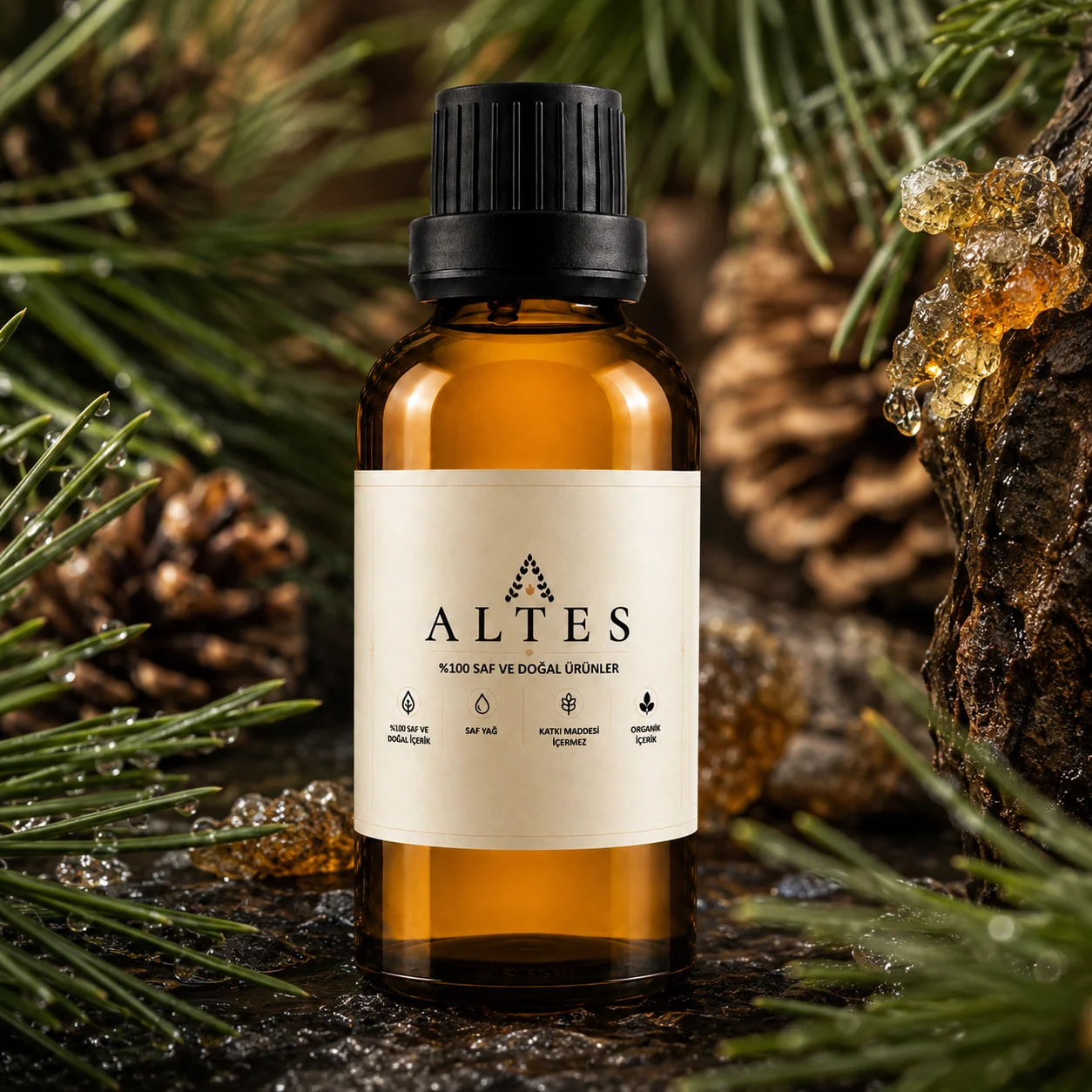 ALTES Çam Terebentin Yağı 50 ml – %100 Saf ve Doğal - bitkisel yakın plan ürün görseli