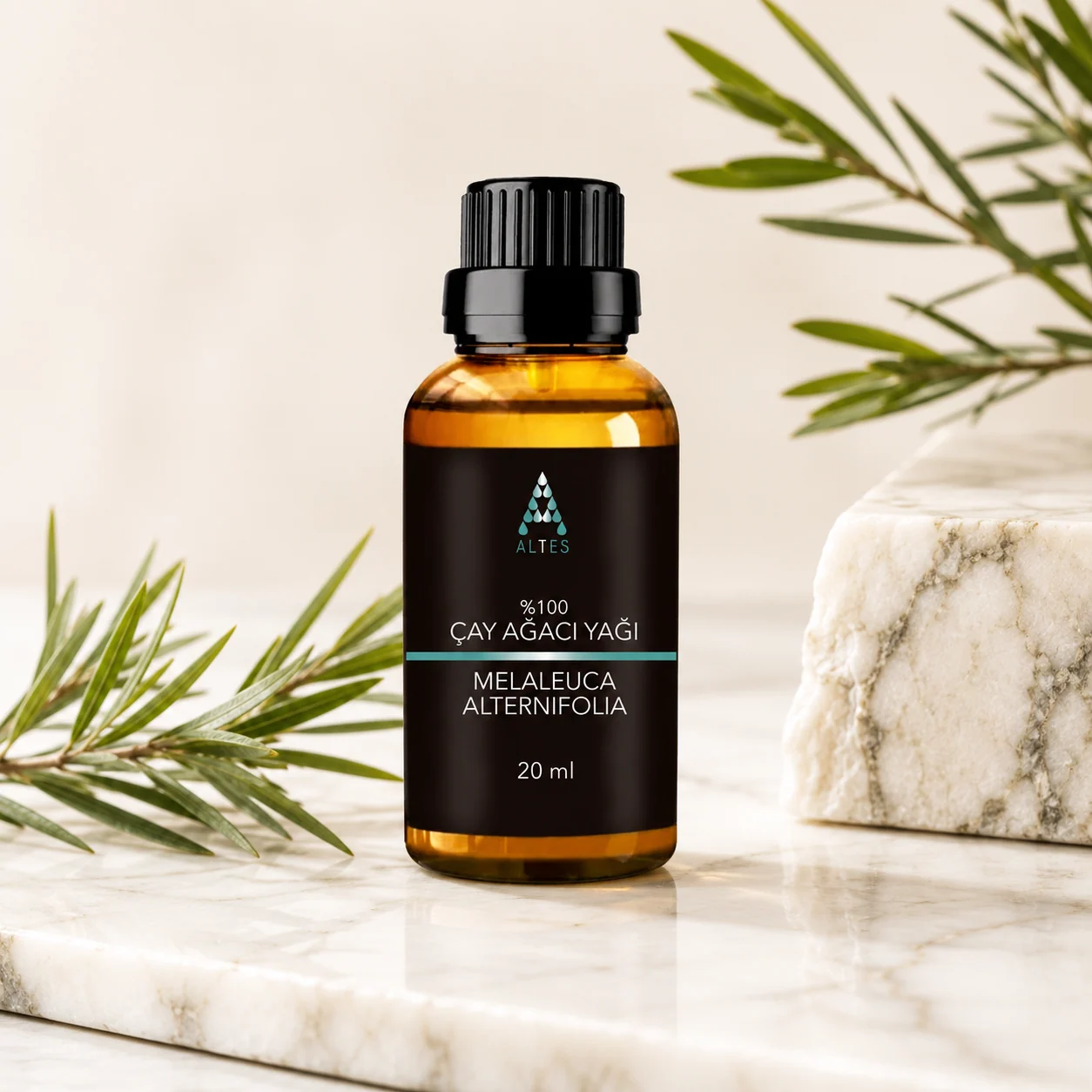 ALTES Çay Ağacı Uçucu Yağı 20 ml – %100 Saf ve Doğal - mermer zemin ürün görseli