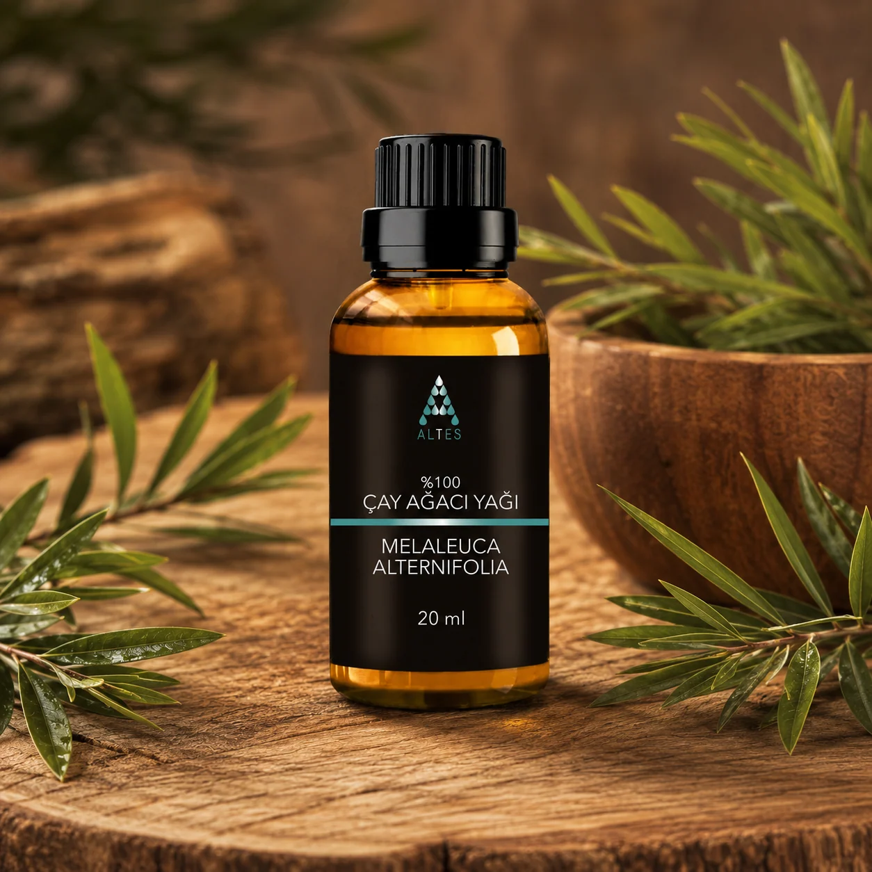 ALTES Çay Ağacı Uçucu Yağı 20 ml – %100 Saf ve Doğal - ahşap zemin ürün görseli