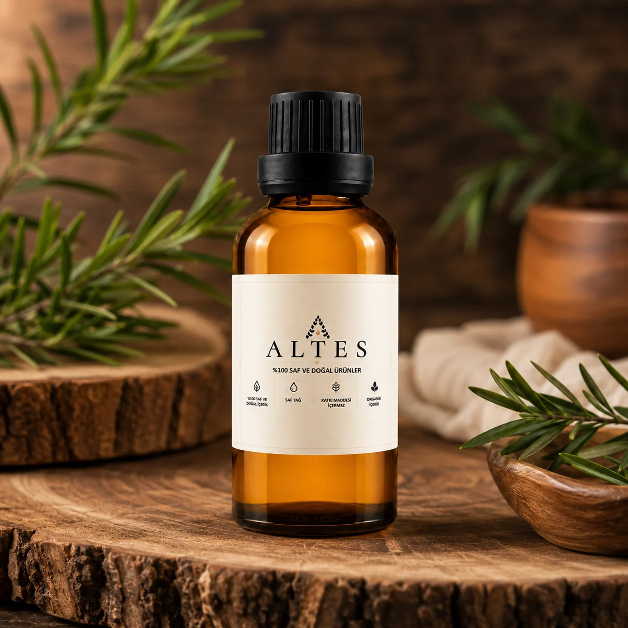 ALTES Çay Ağacı Uçucu Yağı 50 ml – %100 Saf ve Doğal - ahşap zemin ürün görseli