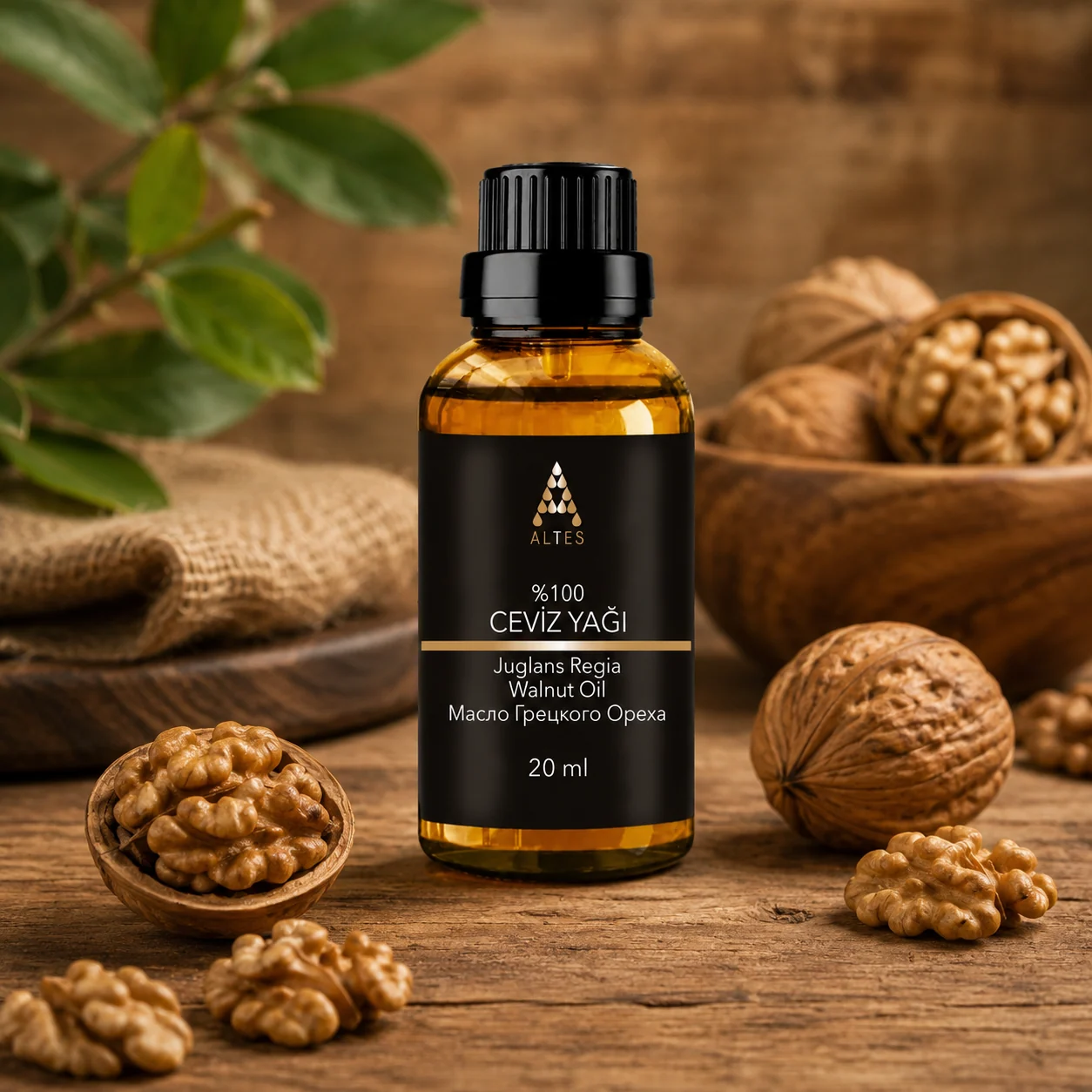 ALTES Ceviz Yağı 20 ml – %100 Saf ve Doğal - ahşap zemin ürün görseli