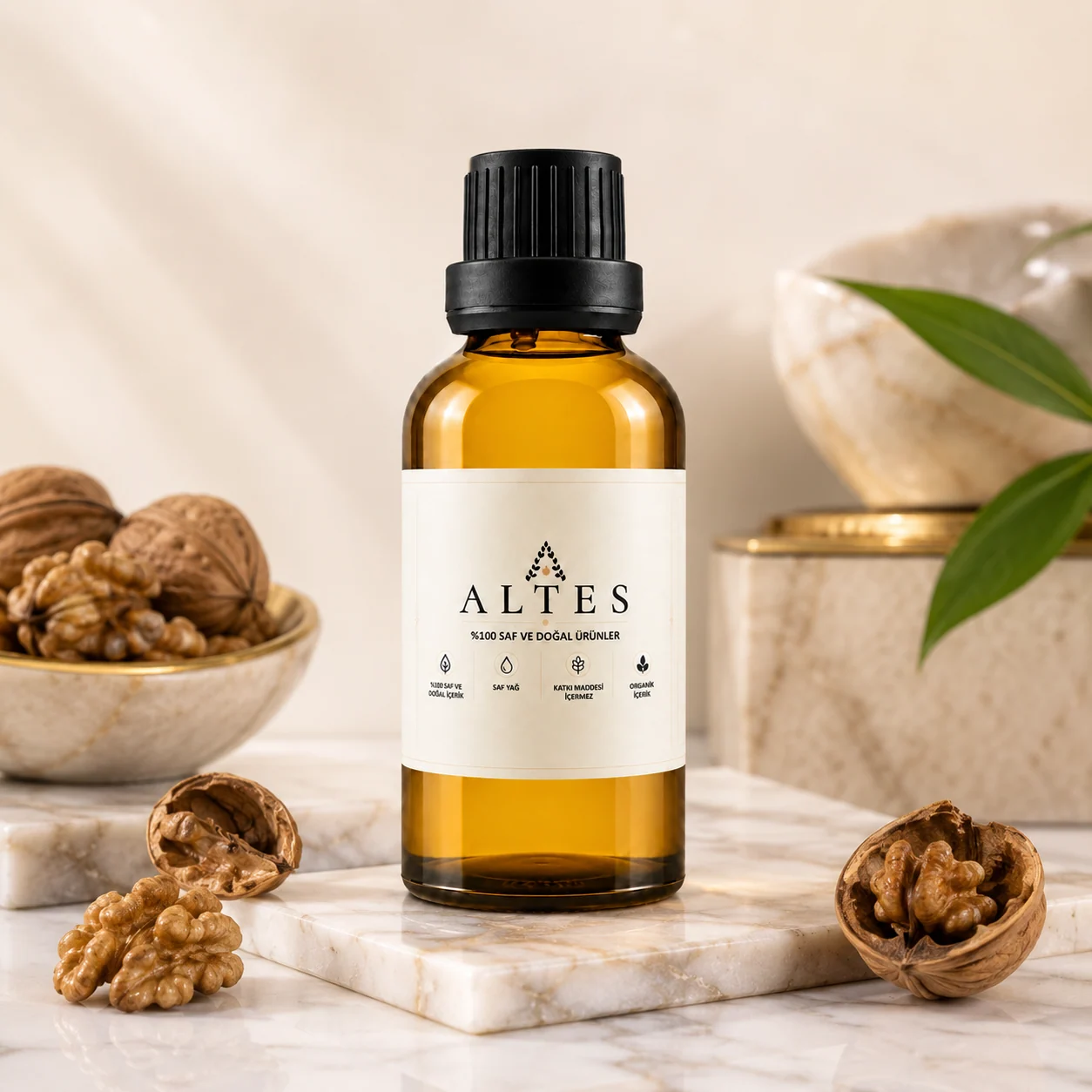ALTES Ceviz Yağı 50 ml – %100 Saf ve Doğal - mermer zemin ürün görseli