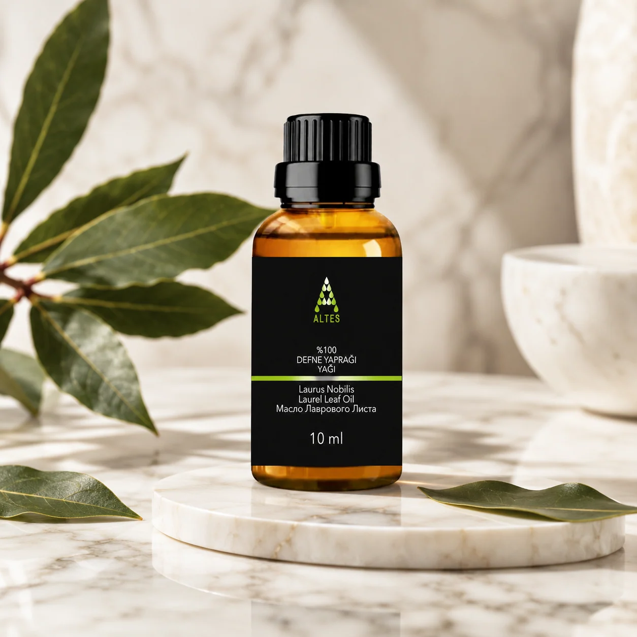 ALTES Defne Yaprağı Uçucu Yağı 10 ml – %100 Saf ve Doğal - mermer zemin ürün görseli