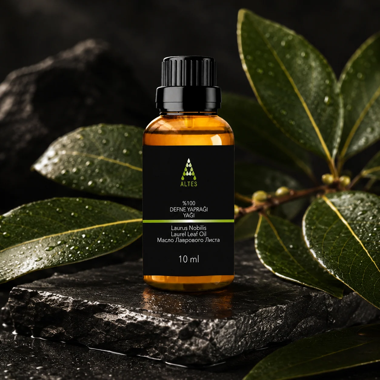 ALTES Defne Yaprağı Uçucu Yağı 10 ml – %100 Saf ve Doğal - koyu lüks ürün görseli