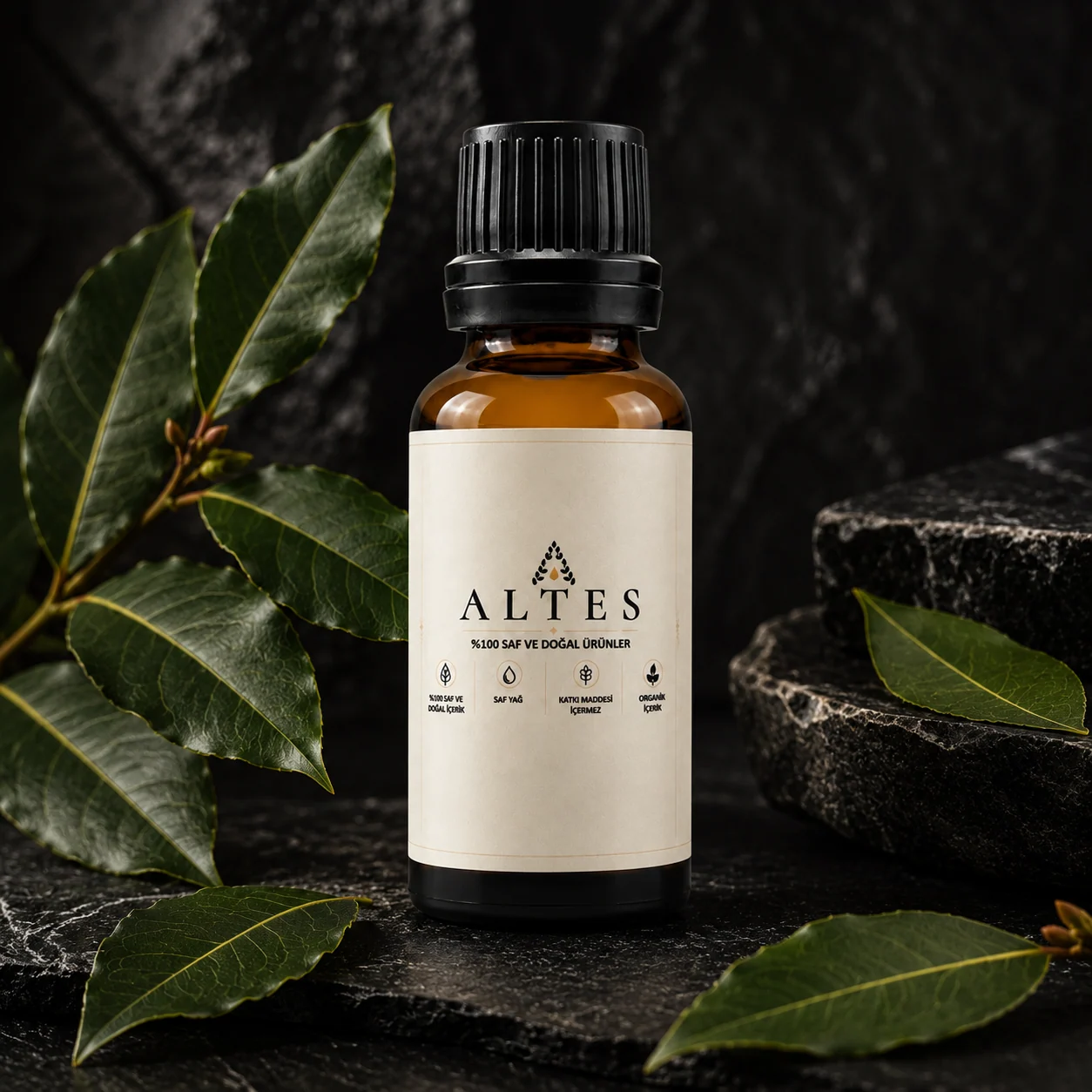 ALTES Defne Yaprağı Uçucu Yağı 20 ml – %100 Saf ve Doğal - koyu lüks ürün görseli