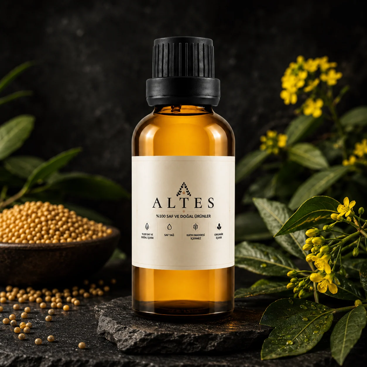 ALTES Hardal Tohumu Yağı 100 ml – %100 Saf ve Doğal - koyu lüks ürün görseli