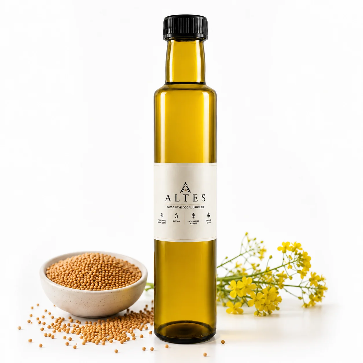 ALTES Hardal Tohumu Yağı 250 ml – %100 Saf ve Doğal - beyaz zemin ürün görseli