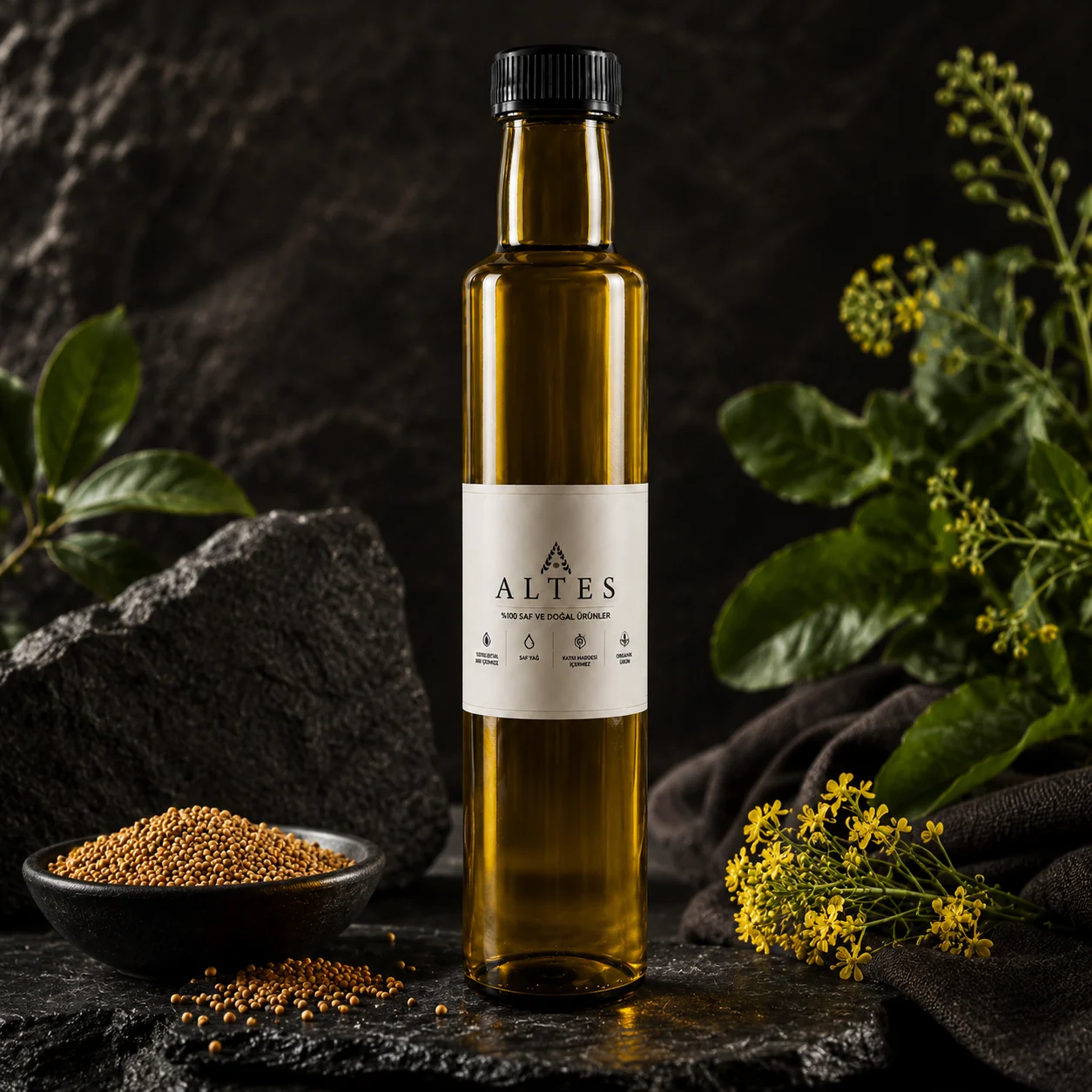 ALTES Hardal Tohumu Yağı 250 ml – %100 Saf ve Doğal - koyu lüks ürün görseli