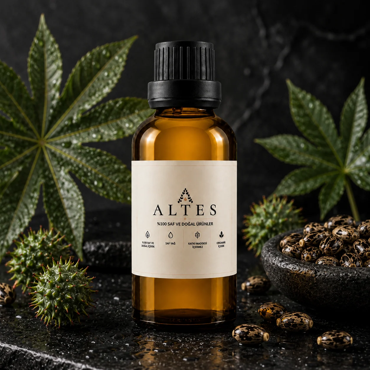 ALTES Hint Yağı 100 ml – %100 Saf ve Doğal - siyah taş zemin ürün görseli