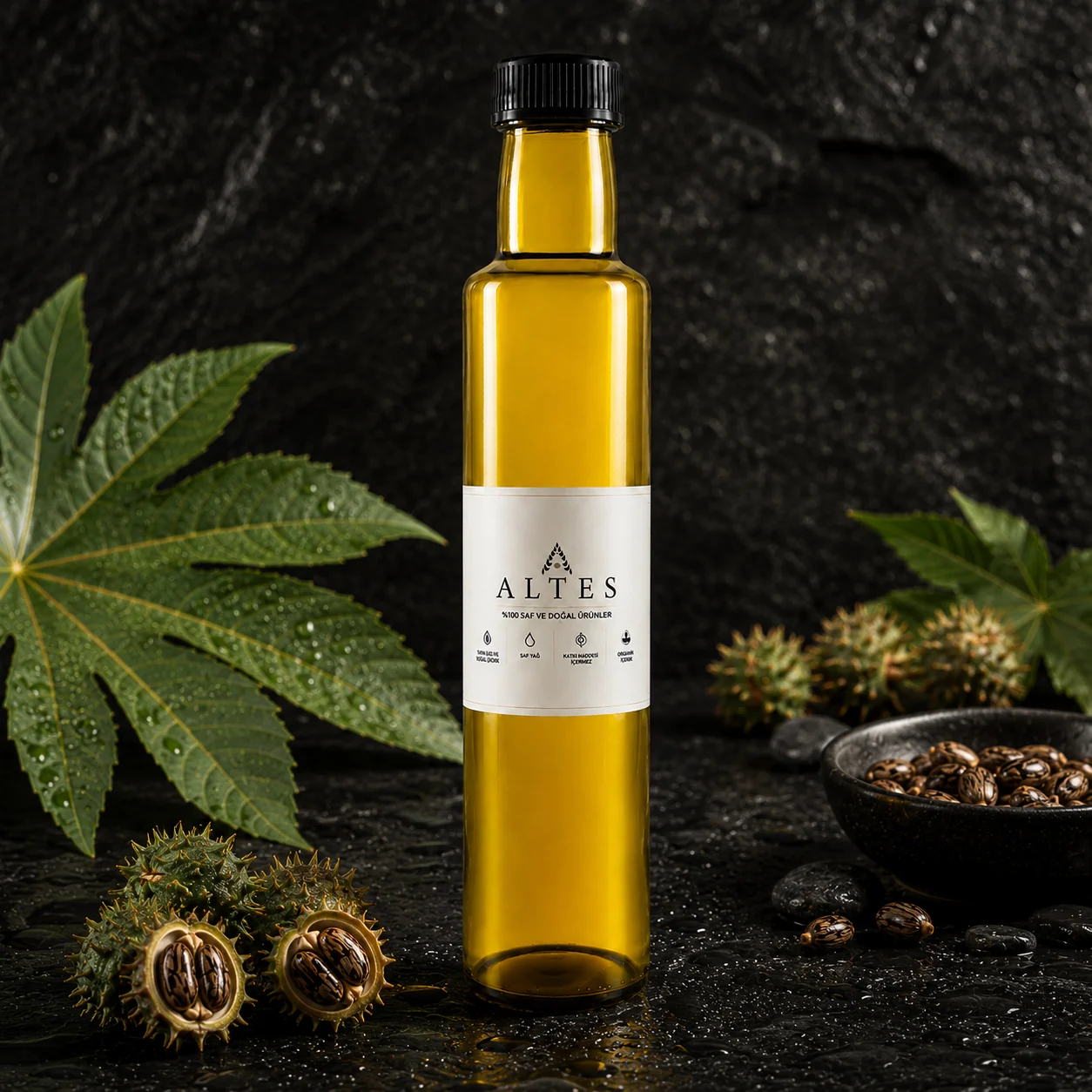 ALTES Hint Yağı 250 ml – %100 Saf ve Doğal - siyah taş zemin ürün görseli