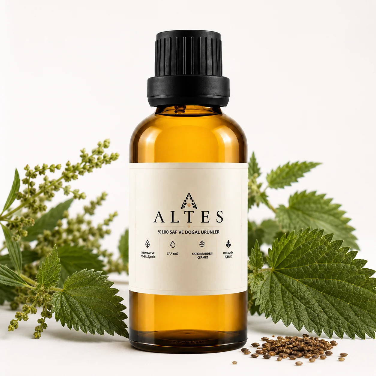 ALTES Isırgan Tohumu Yağı 100 ml – %100 Saf ve Doğal - beyaz zemin ürün görseli