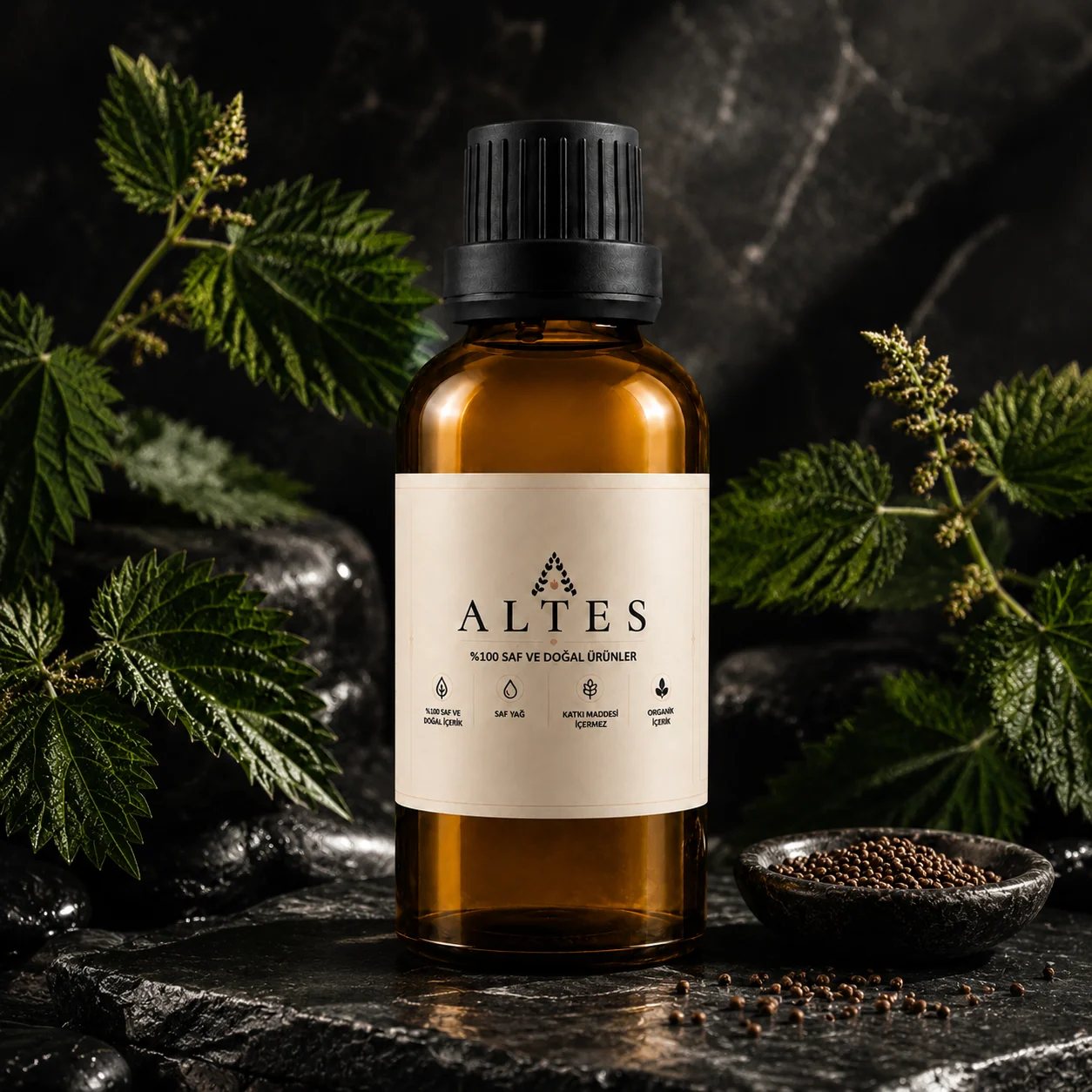 ALTES Isırgan Tohumu Yağı 100 ml – %100 Saf ve Doğal - koyu lüks ürün görseli