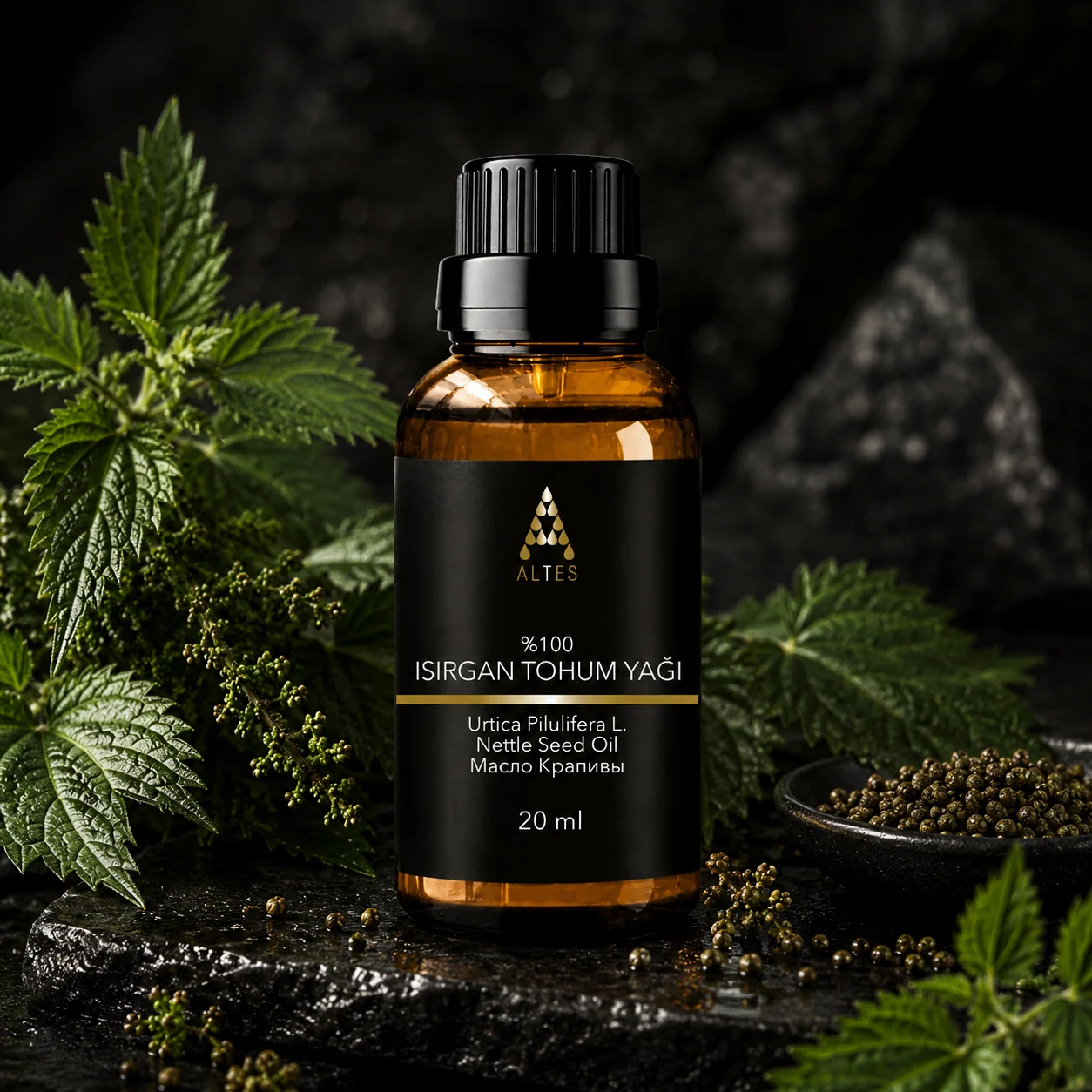 ALTES Isırgan Tohumu Yağı 20 ml – %100 Saf ve Doğal - koyu lüks ürün görseli