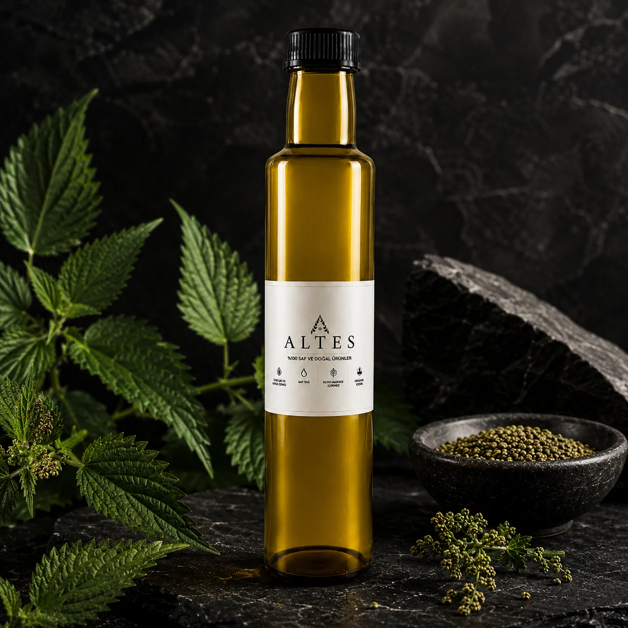 ALTES Isırgan Tohumu Yağı 250 ml – %100 Saf ve Doğal - koyu lüks ürün görseli