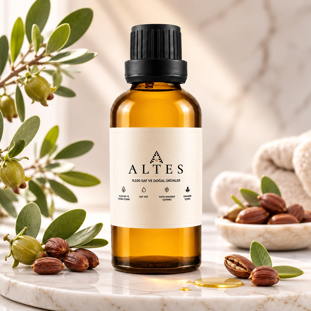 ALTES Jojoba Yağı 100 ml – %100 Saf ve Doğal - mermer zemin ürün görseli