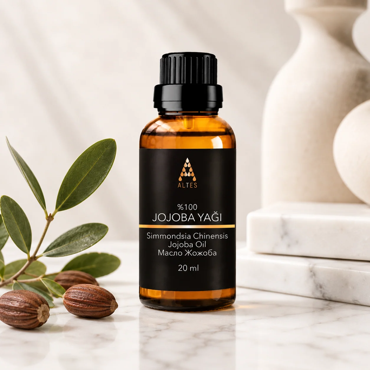 ALTES Jojoba Yağı 20 ml – %100 Saf ve Doğal - mermer zemin ürün görseli