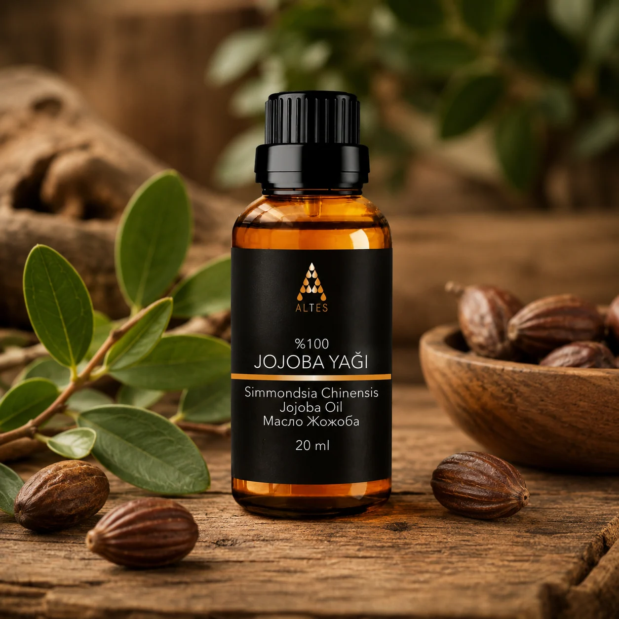 ALTES Jojoba Yağı 20 ml – %100 Saf ve Doğal - siyah taş zemin ürün görseli
