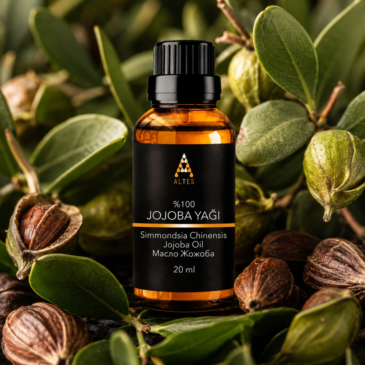 ALTES Jojoba Yağı 20 ml – %100 Saf ve Doğal - bitkisel yakın plan ürün görseli
