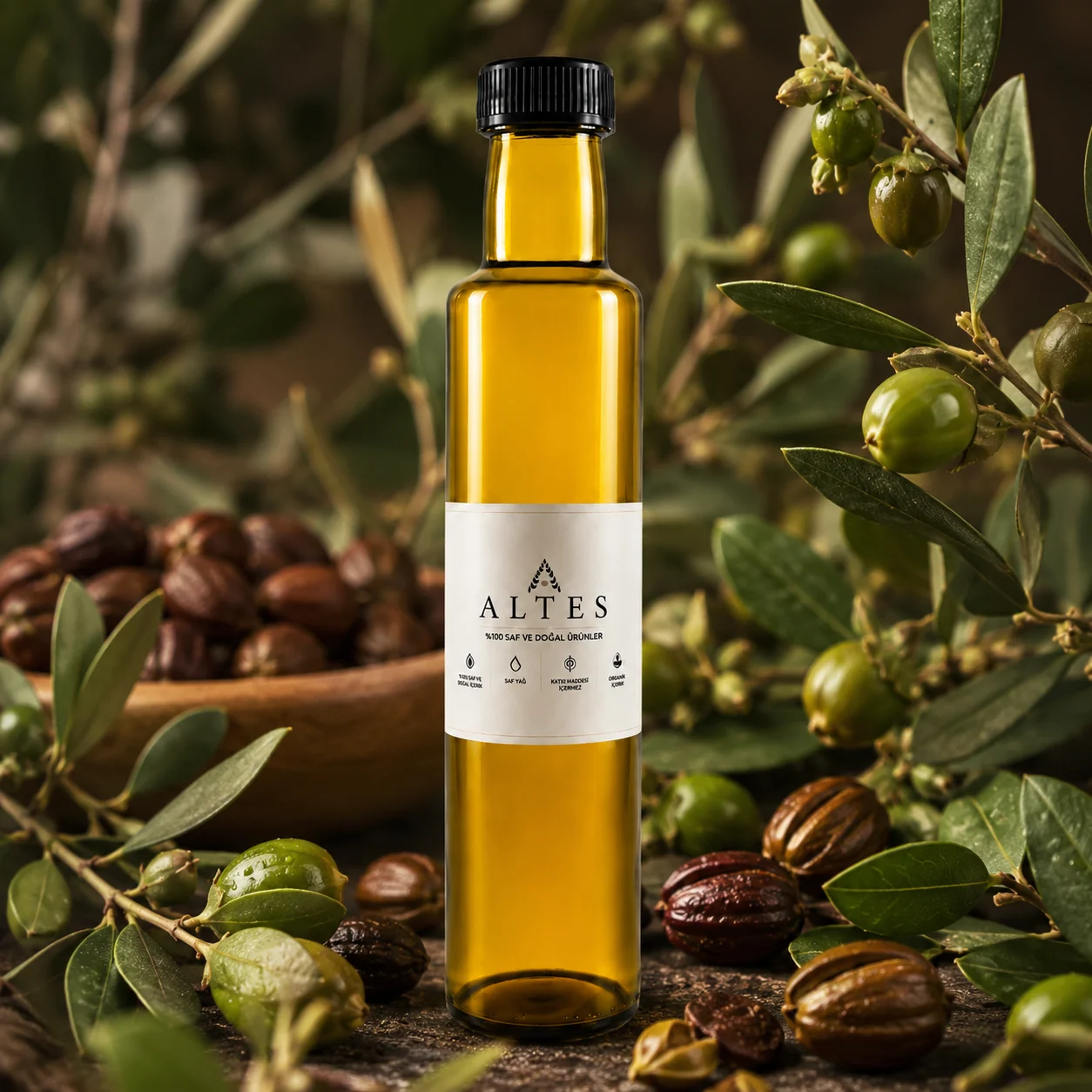 ALTES Jojoba Yağı 250 ml – %100 Saf ve Doğal - bitkisel yakın plan ürün görseli