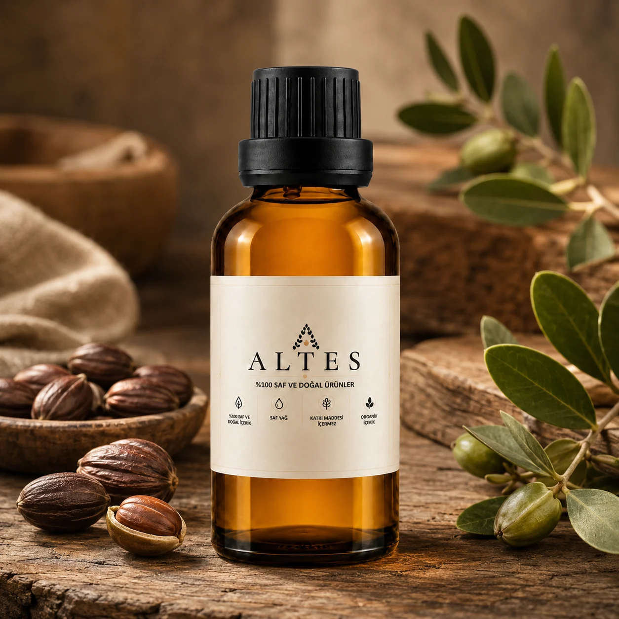 ALTES Jojoba Yağı 50 ml – %100 Saf ve Doğal - ahşap zemin ürün görseli