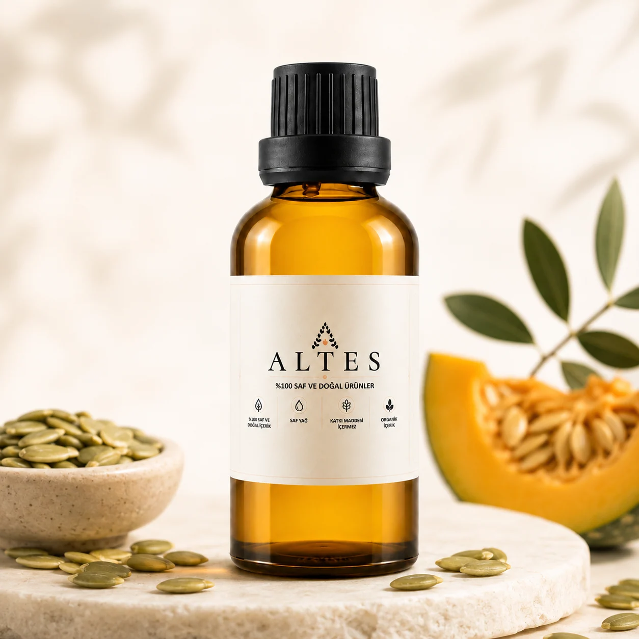 ALTES Kabak Çekirdeği Yağı 100 ml – %100 Saf ve Doğal - beyaz zemin ürün görseli