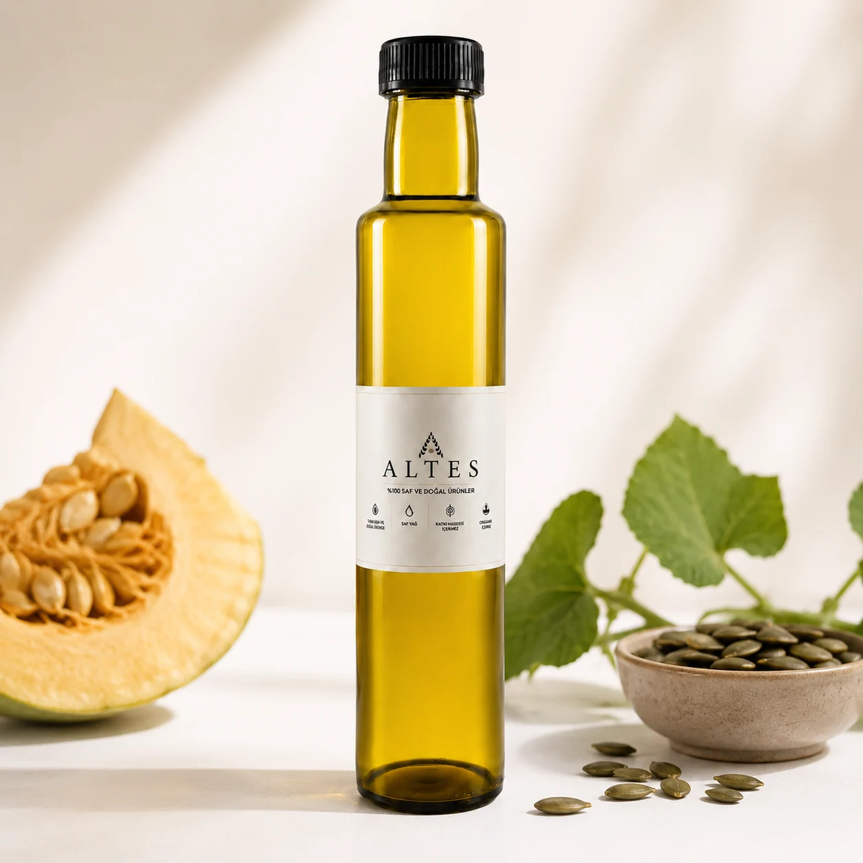 ALTES Kabak Çekirdeği Yağı 250 ml – %100 Saf ve Doğal - beyaz zemin ürün görseli