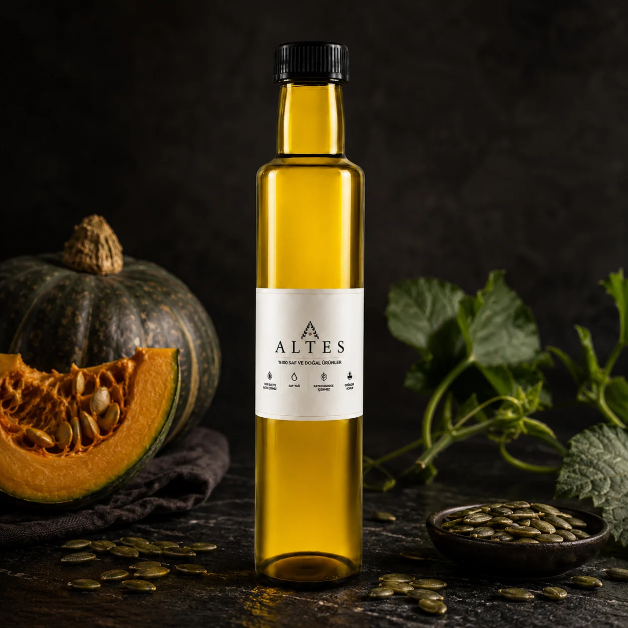 ALTES Kabak Çekirdeği Yağı 250 ml – %100 Saf ve Doğal - koyu lüks ürün görseli