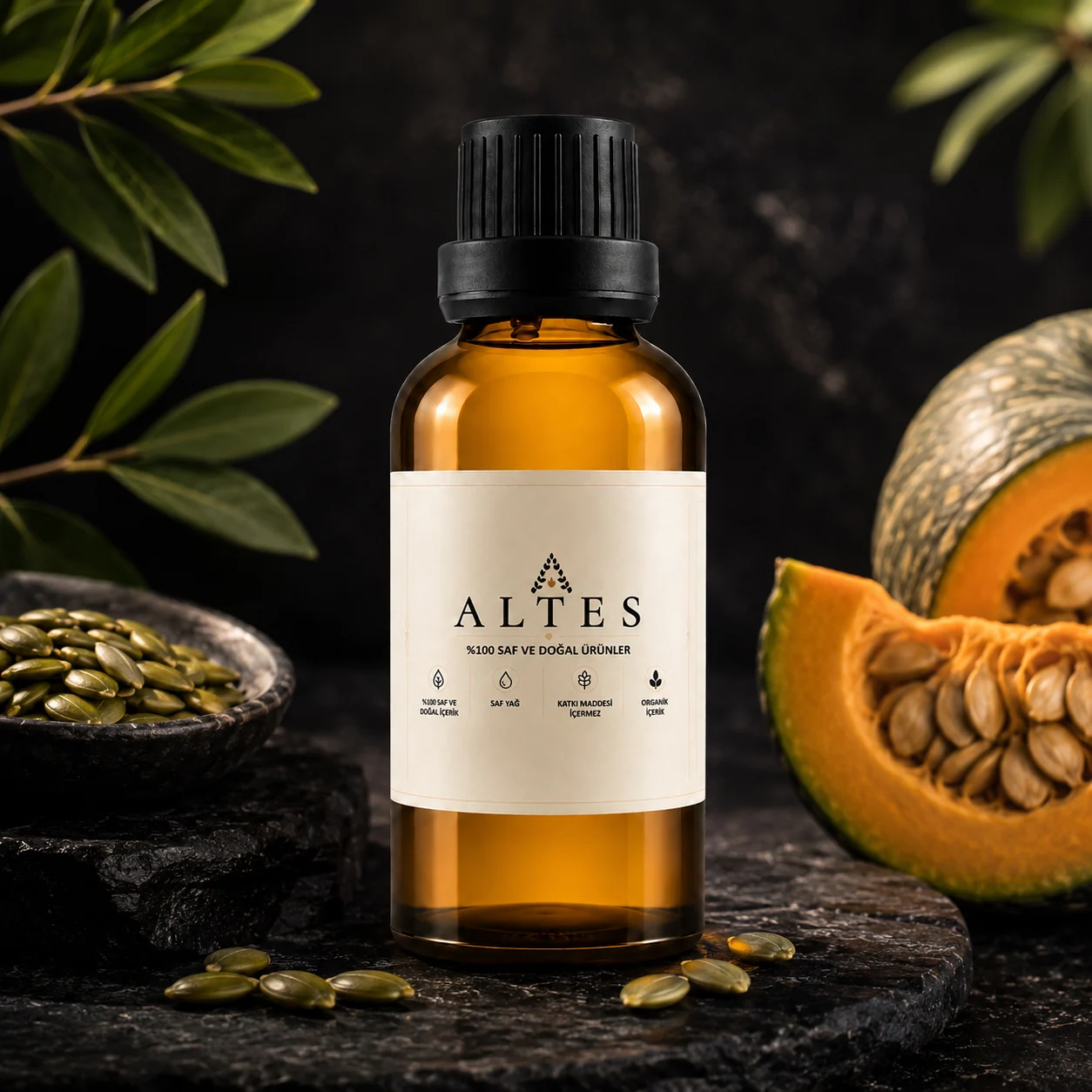 ALTES Kabak Çekirdeği Yağı 50 ml – %100 Saf ve Doğal - koyu lüks ürün görseli