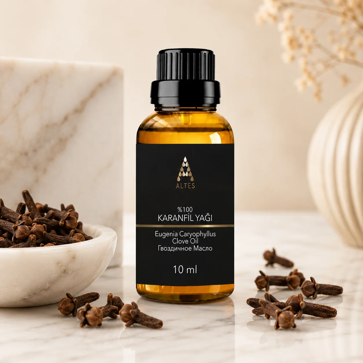 ALTES Karanfil Uçucu Yağı 10 ml – %100 Saf ve Doğal - mermer zemin ürün görseli