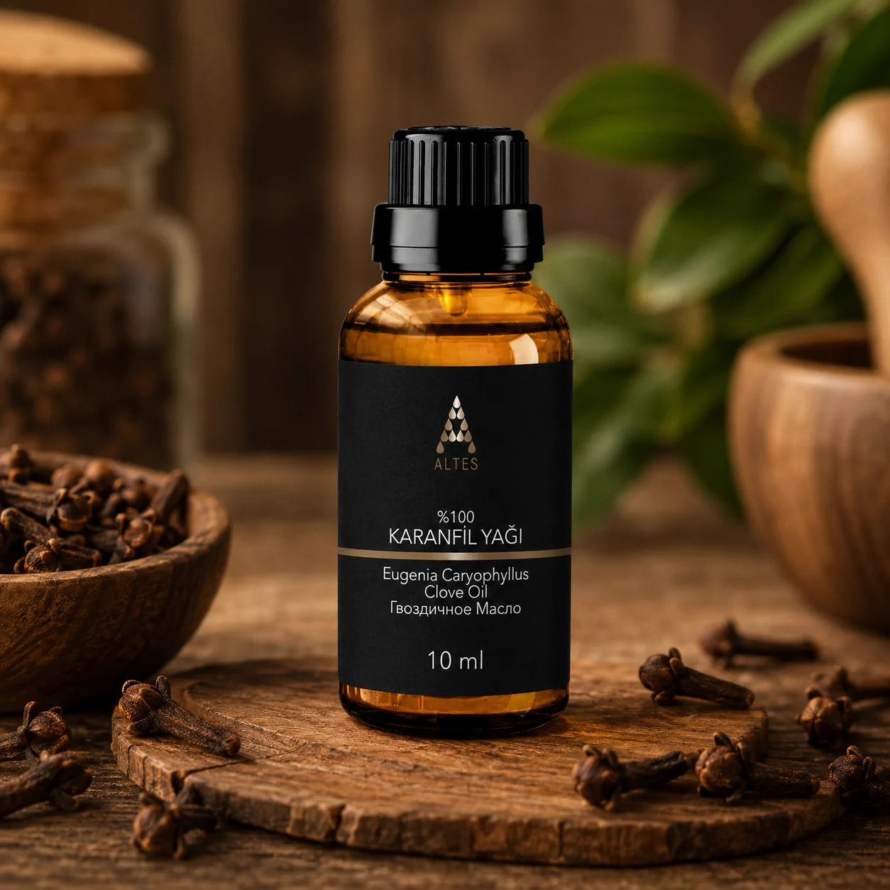 ALTES Karanfil Uçucu Yağı 10 ml – %100 Saf ve Doğal - ahşap zemin ürün görseli